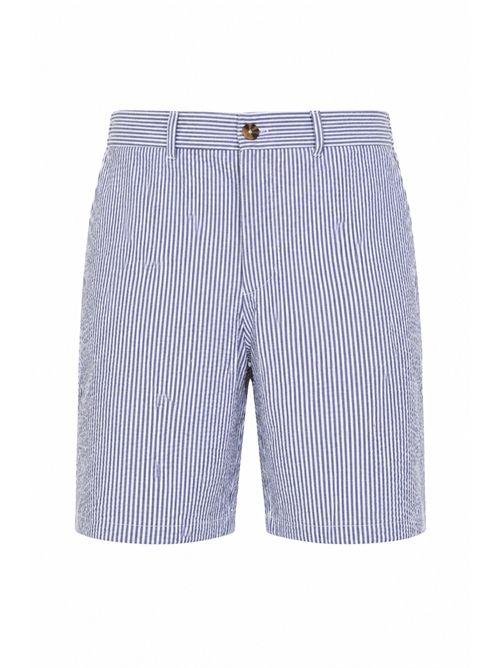 Bermuda Ischia in cotone seersucker Blu Bianco Mc2 Saint Barth | ISC000103931L